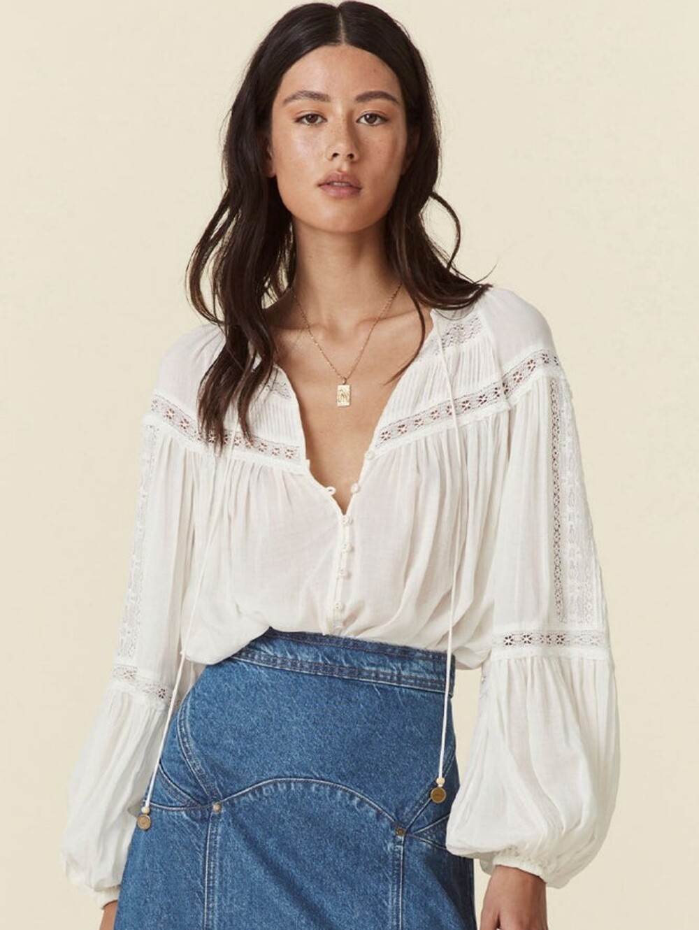 Spell Teodora Blouse White L